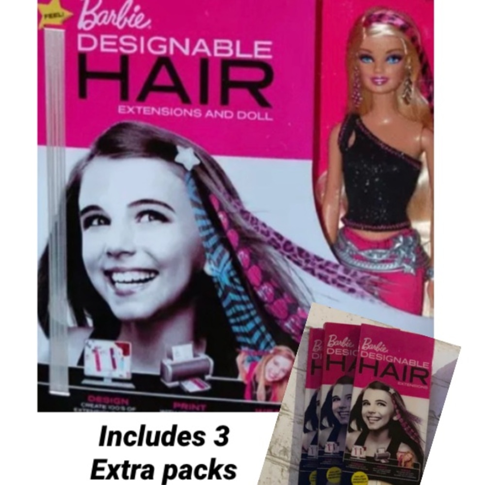 Barbie Designable Hair Doll with 3 refill packs